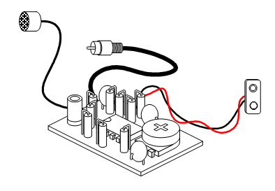 Kit electrónico para montar un preamplificador de micrófono
